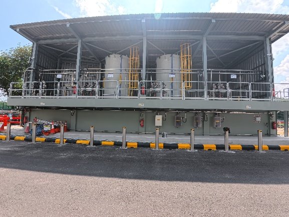 Leaching wastewater collection building and tankage